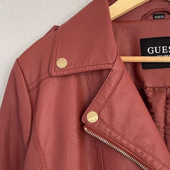 Guess Women's Faux Leather Biker Jacket - Picture 3 of 12